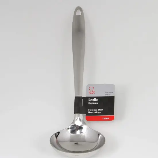 Chef Craft 11" Stainless Steel Serving Ladle with Attractive Brushed Finish Handle {5}