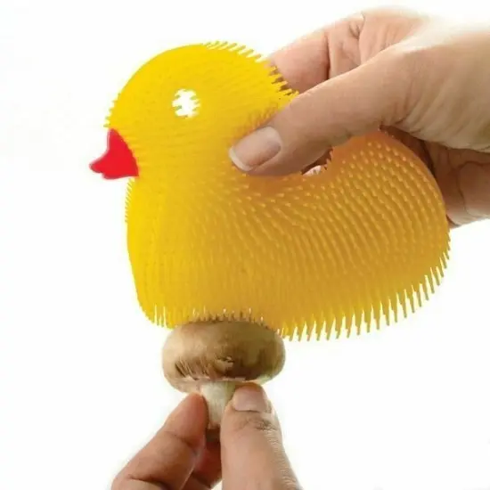 Norpro Silicone Dish Brush - Double Sided Multi Use Veggie Scrubber Pot Holder - Yellow (Duck) {4}