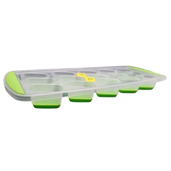 Handy Housewares 15 Rectangle Cube Flexible Silicone Bottom Push-Out Ice Cube Tray Green {7}