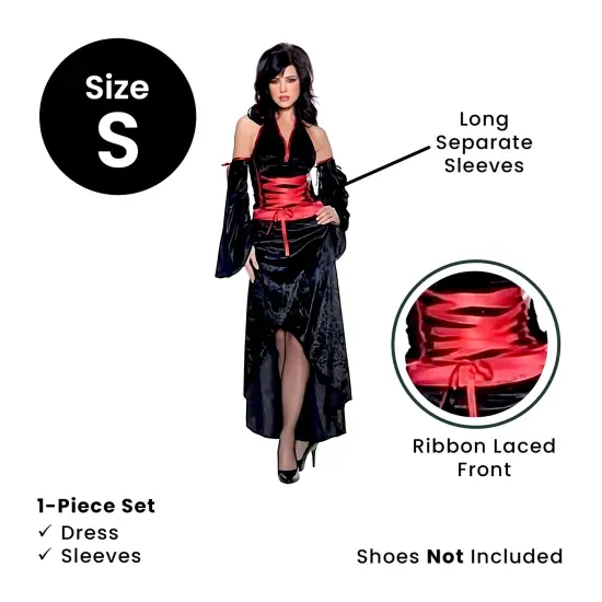 Underwraps Women's Vampira Dracula Bride Adult Halloween Costume - Small 6-8 Black {5}