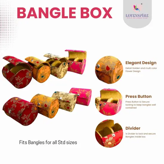Bangle Box Organizer Bulk Assorted Bangle Jewelry Storage Boxes Beautiful Bangle Case Indian Wedding Favor Bridesmaid Gift - Travel Essential Accessories for Women {5}