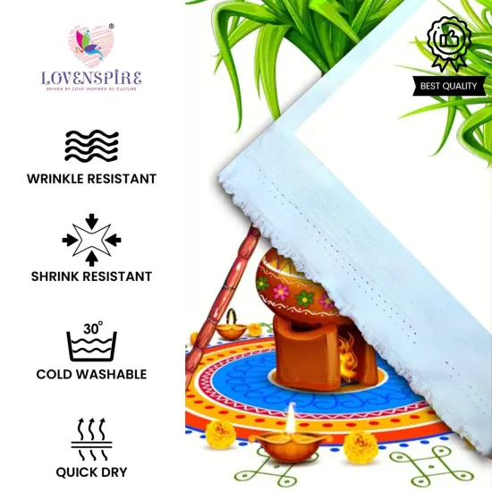 Ugadi Backdrop Banner 5x8 Feet Pongal Decor Indian Harvest Festival Background Holiday Banner Wall Backdrop for Photography Pongal Ugadi Party Celebration - Decorative Photo Props {3}