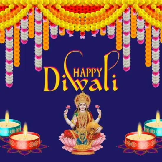 Happy Diwali Banner Indian Traditional Cloth 5x8 Feet Backdrop Indian Diwali Decor Pooja Wall Decor Indian Wall Art Photo Decor Banner Decorative Pooja Cloth Diwali Celebration Blue {5}