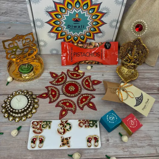 Ultimate Diwali Gifts Hamper Indian Festival Diwali Gift Boxes Hamper Basket Sweets Dry Fruits for Employees Home Office Friends Family & Relatives Corpoate Return Gift Items {3}
