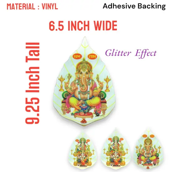 6CT Ganesha Laxmi and Saraswati Wall Sticker Decorative Easy Peel Poster Premium Glitter Effect Pooja Room Wall Sticker Hindu Diwali Decor Indian God Sticker Home Office {4}