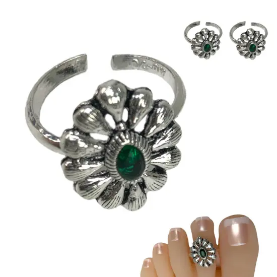 Real Silver Adjustable Silver Toe Rings Pair Indian Bichiya Feet Accessories Tribal Toe Rings Summer Beach Jewelry Comfort Fit Toe Rings for Women {1}