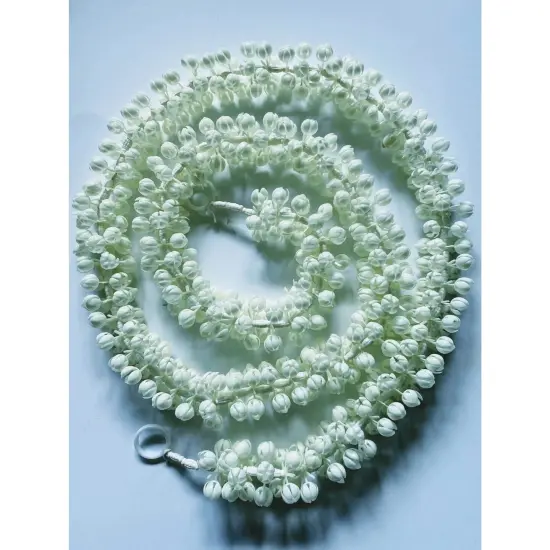 Artificial Jasmine Buds Garland 4 Strings for Festivals Pooja Indian Muslim Wedding Housewarming Diwali Decorations Eid Decoration Mehndi Party Day of the Dead Door Hanging Decor {6}