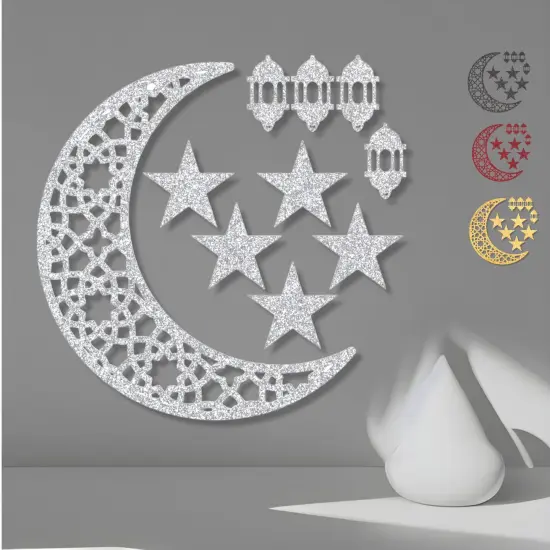 Moon Cutout for Backdrop, Eid Decoration, Moon Centerpiece Cut Out, Moon Cutout, Eid Mubarak, Eid Moon Stars, Eid Stars Golden {4}