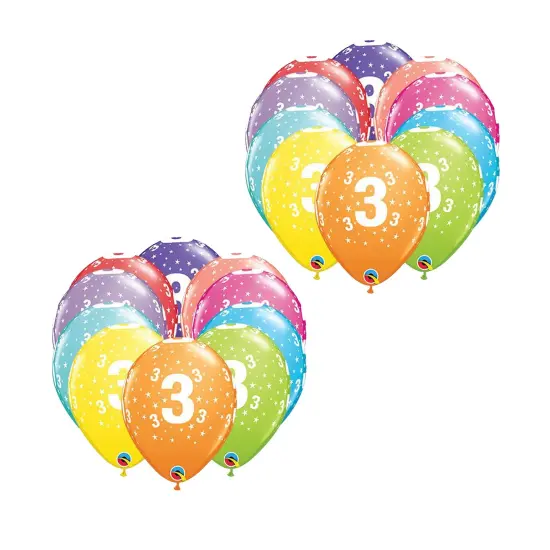 Stars 3ARound Latex Balloons 11" 6 Pack Birthday Anniversary Party Balloons {4}
