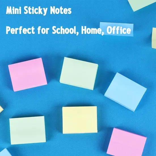50 Pads Mini Sticky Notes, Small Self-Stick Note, Bulk Tiny Pads for Office, School, Home, 100 Sheets/Pad, 4 Pastel Colors, Pink, Yellow, Green, Blue {3}