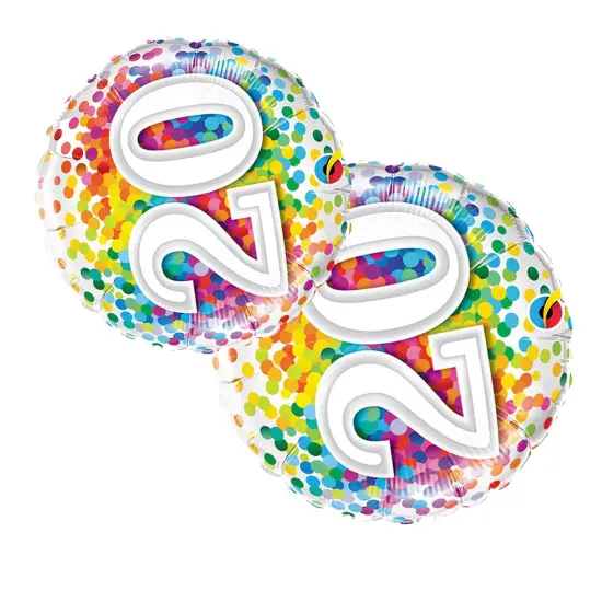 20 Rainbow Confetti 18" Foil Mylar Balloon {4}