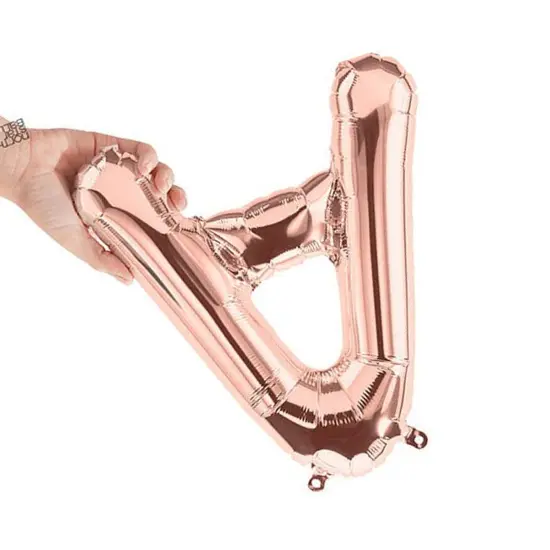 NorthStar Balloons&reg; 16 Inch Letter A Rose Gold Air Fill Only {4}