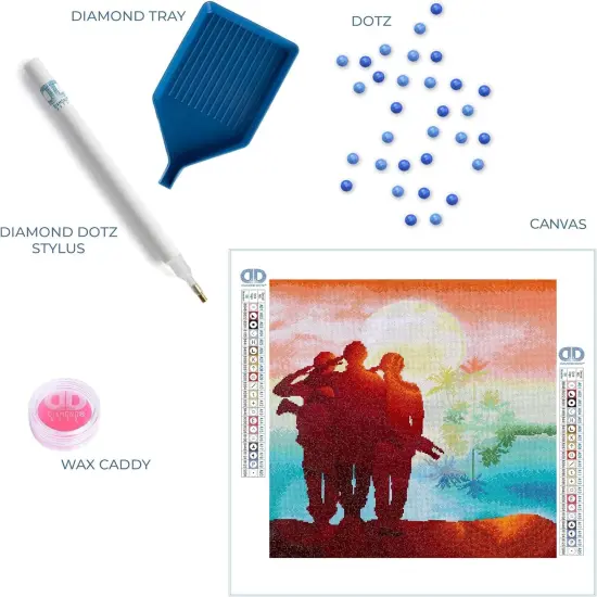 Home Soldiers at Dawn Diamond Painting Kits for Adults - Diamond Art Kits a Relaxing Creative Craft Kit with Dotz Gems 24x24 {2}
