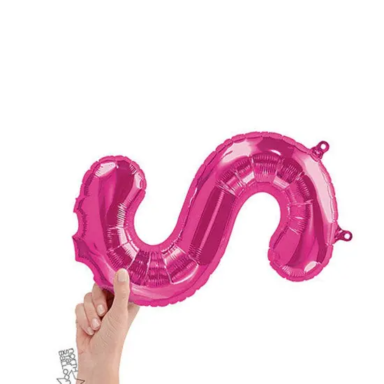 NorthStar Balloons&reg; 16 Inch Letter S Magenta Air Fill Only {2}