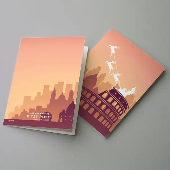 World Travel Christmas Greeting Cards Boxed Set of 24 Holiday Notecards Featuring 12 Iconic Cityscape Designs with Santa's Sleigh, Perfect for Jet-Setters {4}