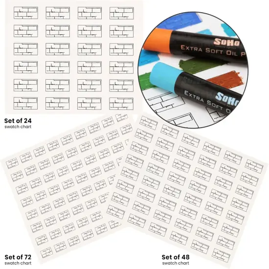 Oil Pastels Set of 72 - Extra Soft, Blendable, Highly Pigmented and Vibrant, Ideal for Artists, Professionals, Students - Suitable for Drawing, Sketching, Layering, and Scraping {3}