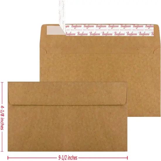 120 Pack #10 Brown Kraft Security Envelopes 4-1/8 x 9-1/2 inches Self Seal {1}