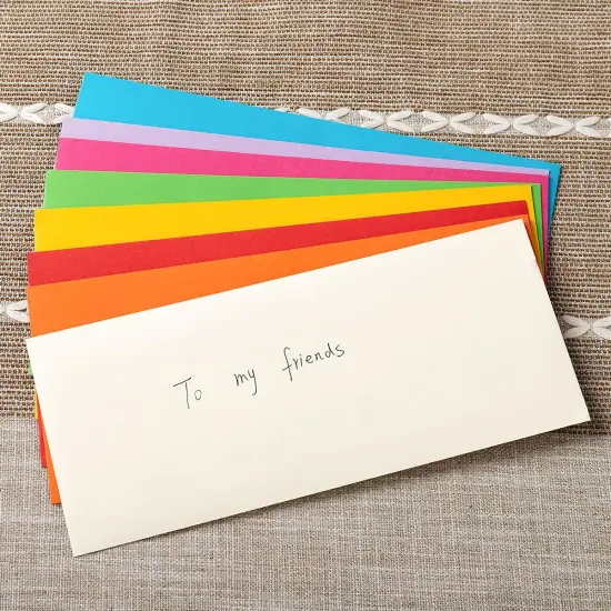 50 Pack #10 Business Envelopes Standard V Flap Invoices Envelopes for Office Checks, Business Letterhead, Letter Mailing 4.13 x 9.49 Inches (10 Colors) {3}