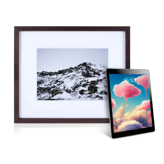 iFrame iPad Frame | Turn Your iPad Into A Beautiful Interactive Digital Picture Frame | Perfect at Home Or Work | Includes Table Stand and Wall Mount for All 9.7&rdquo; iPads Black {1}