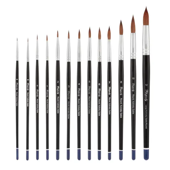 Creative Mark Rhapsody Kolinsky Sable Brushes for Professional Watercolorists - RoundExcellent Spring, Full Belly, Split-Proof Points, Chrome Ferrules, Short Handle, English Sizing {2}