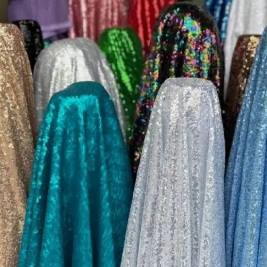 1 Yard Glitz Sequin Fabric Sparkling Mesh Material for Costumes Backdrops and Decor 50/54 Inches Wide Champagne {2}