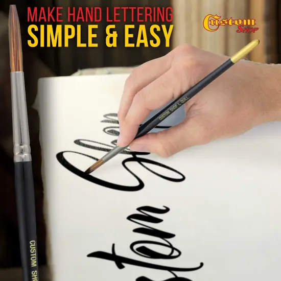 Custom Shop Set of 6 Lettering Quill Brushes for Sign Painting, Sizes XL, LG, MED, SM, XSM, XXSM, Brush Blend Squirrel Taklon Hair, Paint Pinstriping {4}