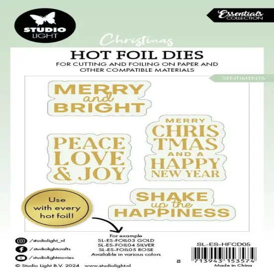 Studio Light Essentials Hot Foil Cutting Die-Nr. 05, Sentiments {3}