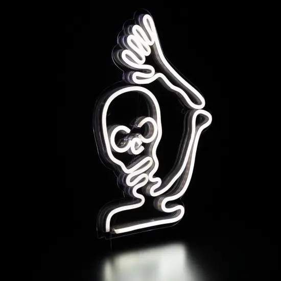 Northlight LED Skeleton Neon Lighted Halloween Wall or Window Decoration - 15" White {6}