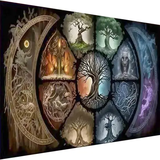 DIY 5D Diamond Painting Kits for Adults Diamond Art Large Size Tree of Life Abstract Tree Landscape Full Drill Crystal Rhinestone Embroidery Craft Kits for Home Wall Decor, 27.5X15.7 Inch {1}