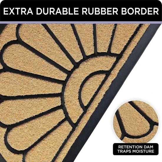 Front Door Mat - Low Pile Front Door Mat Outside Entrance - Muddy Dirt Trapping Welcome Matt Outdoor - Rubber Backing Anti Slip Indoor Doormat Entrance, 30" x 17", Bright Yellow {3}