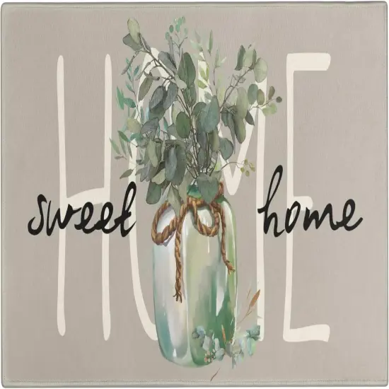 Spring Door Mat,Home Sweet Home Leaves Indoor Outdoor Non-Slip Doormat,Entryway Front Porch Summer Welcome Mat Grey for Entrance Decor,30'' x 17'' {1}