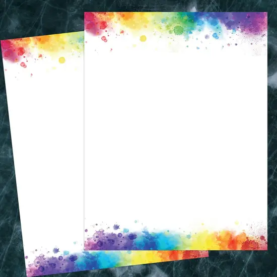Great Papers! Rainbow Burst Letterhead, for Invitations, Announcements and Personal Messages, Printer Friendly 8.5”x11”, 50 Pack {3}