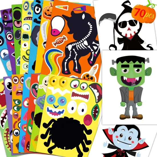 70 Sheets Halloween Stickers Crafts for Kids {1}