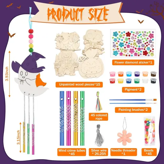 17 Pcs Halloween Wind Chime Crafts Making Kit DIY {3}