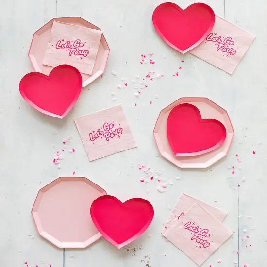 HAUTE PINK HEART SHAPED PLATES {5}