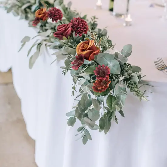 2 Colors Fake Roses Silk Bouquets with Hydrangea Autumn Faux Flowers {3}