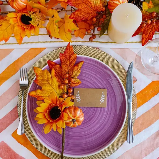 8 Pcs Fall Harvest Artificial Maple Leaf Stems Fall Picks {4}