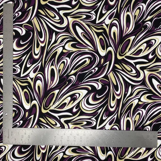 1 yard Liverpool knit geometric print fabric for skirts tops cardigans and crafts 60 inches wide Taupe {2}