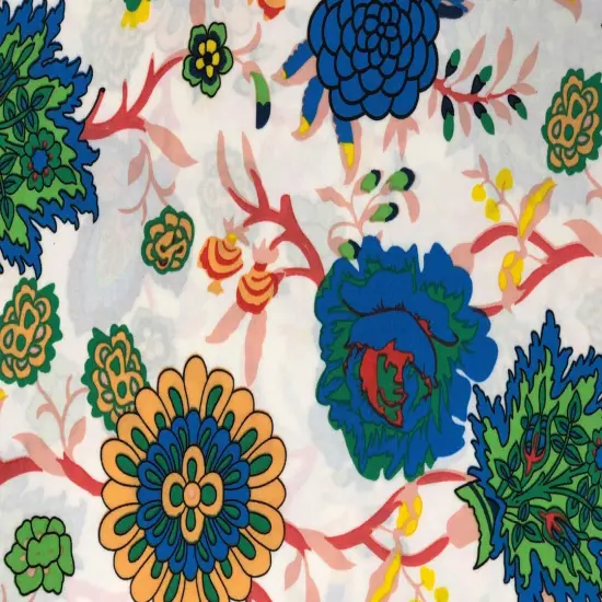 1 Yard Blue Spandex Fabric with Star of David Print for Performance Wear 60 Inches Wide Orange/Brown/Green {3}