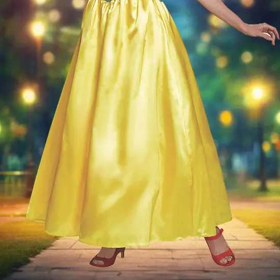 Deluxe Snow White Adult Costume with Floor Length Princess Gown for Halloween {3}