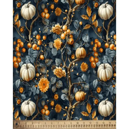 Glamorous Pumpkins Cotton Fabric | By the Yard | Sewing and Crafting | 44 inches wide {2}