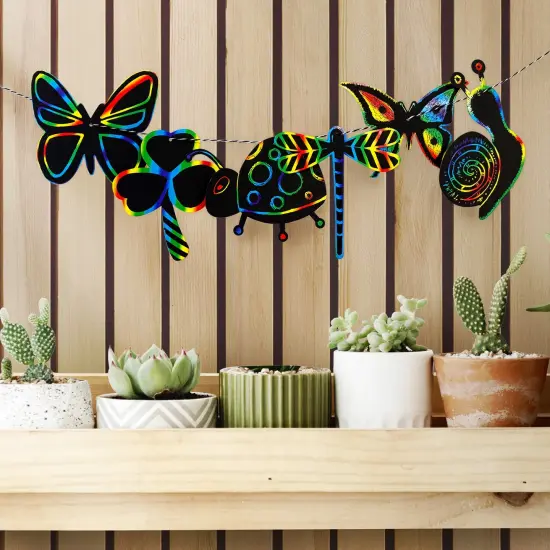 Wrapables 36pc Rainbow Scratch Arts Ornaments, DIY Magic Scratch Arts and Crafts, Insects {5}