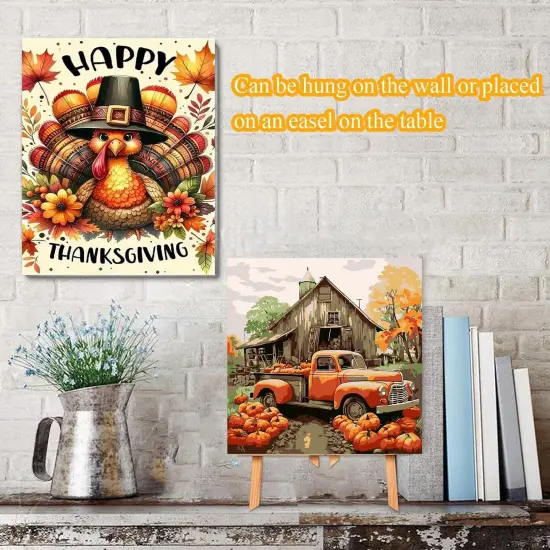 4 Pack Fall Pumpkin Paint by Numbers {2}