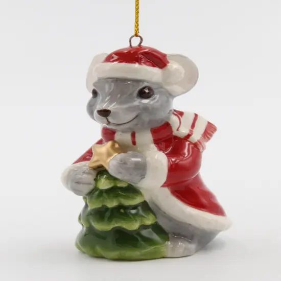 Ceramic Christmas Mouse With Tree Ornament, Home D&eacute;cor, Gift for Her, Gift for Mom, Kitchen D&eacute;cor, Christmas D&eacute;cor {3}