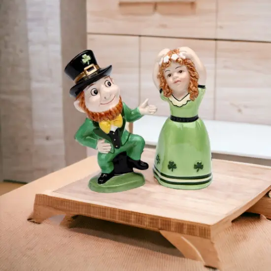 Ceramic Irish Couple Dancing Salt and Pepper Shakers, Home D&eacute;cor, Gift for Her, Gift for Mom, Kitchen D&eacute;cor, Irish Saint Patrick&rsquo;s Day D&eacute;cor {2}