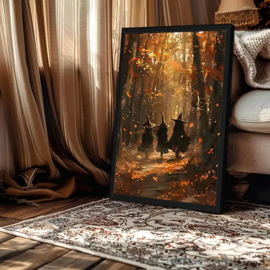 Framed Halloween Witch Canvas {3}