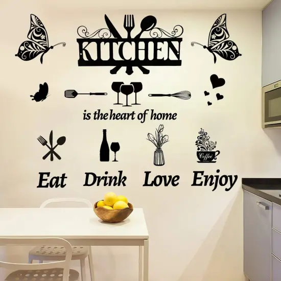 Large Kitchen Wall Decals Dining Room Quotes Wall Stickers {3}