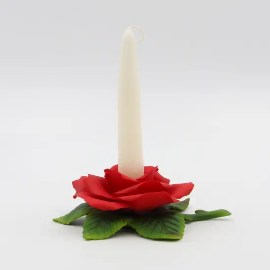 Hand Crafted Ceramic Red Rose Candle Holder-Candle NOT Included, Valentines Day Decor, Wedding D&eacute;cor or Gift, Anniversary D&eacute;cor or Gift {2}