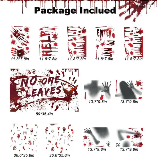 Halloween Decorations Set - Bloody Backdrop Banner and Footprint (No One Leaves Set) {2}