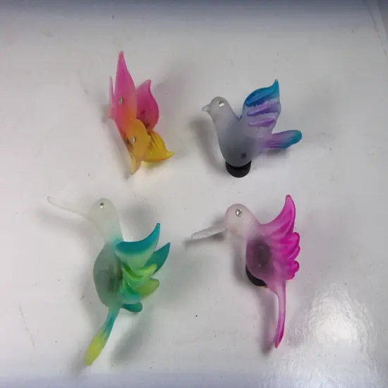 Glass Magnets of Hummingbirds, Dove, Butterfly (Set of 4), Birdwatcher Gift, Gift for Her, Gift for Mom, Refrigerator Decor {3}